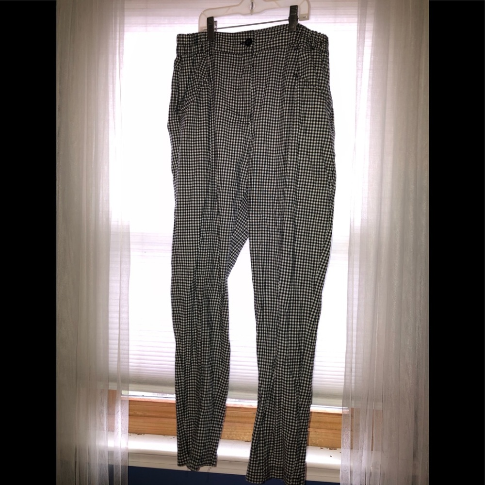 High Waisted Gingham Checkered Trouser